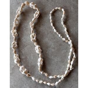Vintage Hand Strung Shell Necklace 35”